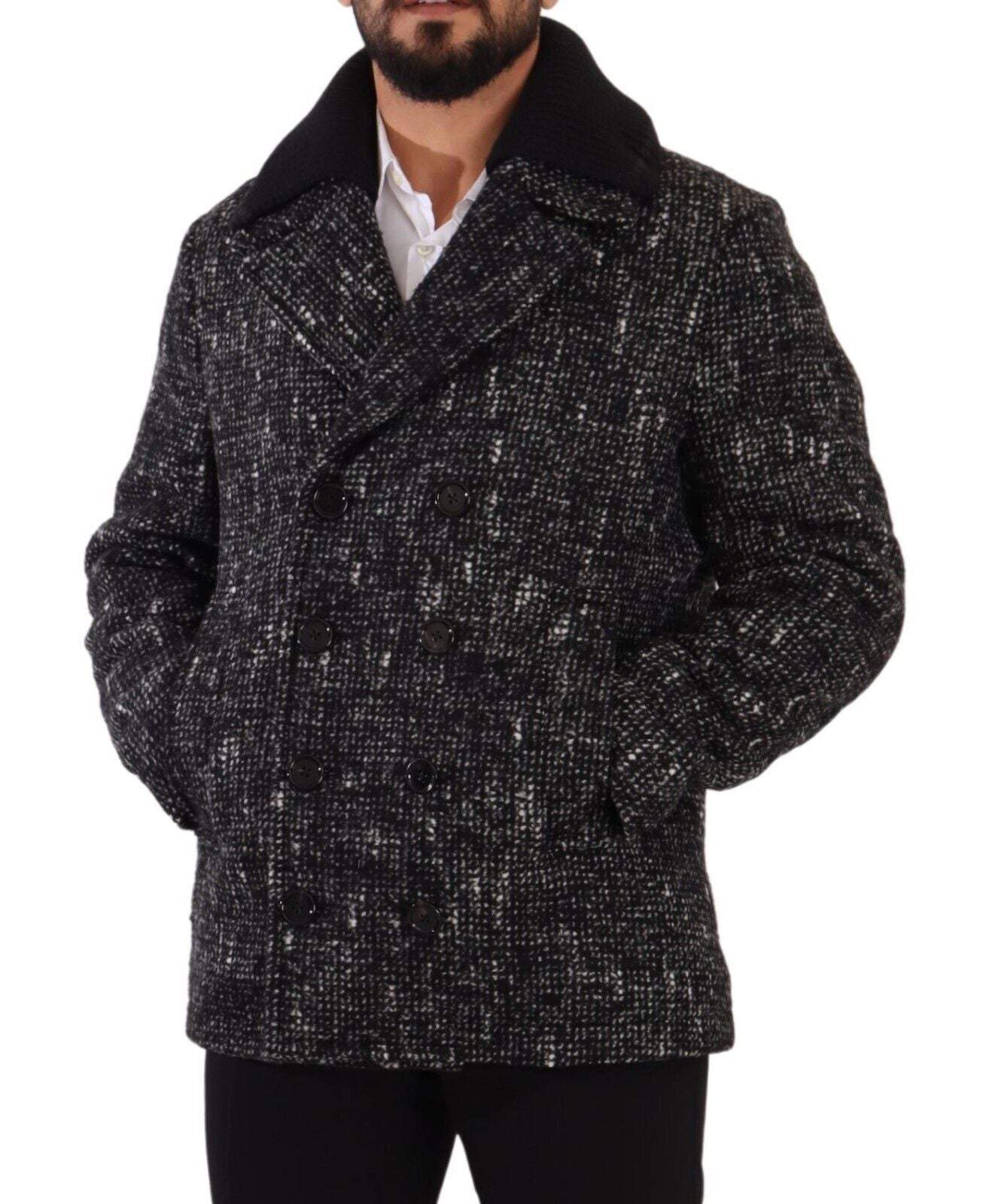 Dolce & Gabbana Black Wool Double Breasted Coat  Jacket #men, Black and Gray, Dolce & Gabbana, feed-1, IT48 | M, Jackets - Men - Clothing at SEYMAYKA
