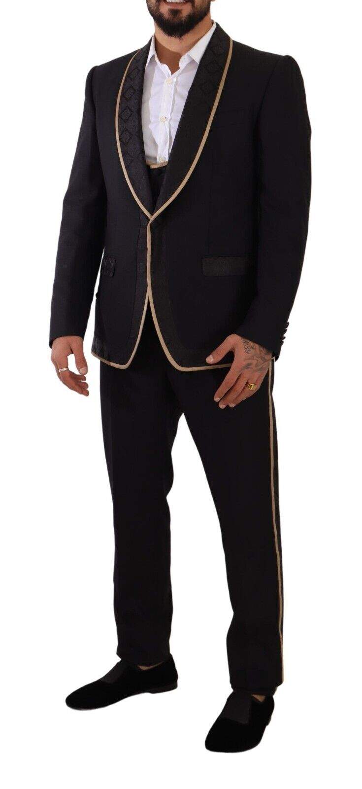 Dolce & Gabbana Black SICILIA Single Breasted 3 Piece Suit #men, Black, Dolce & Gabbana, feed-1, IT52 | L, IT54 | XL, Suits - Men - Clothing at SEYMAYKA