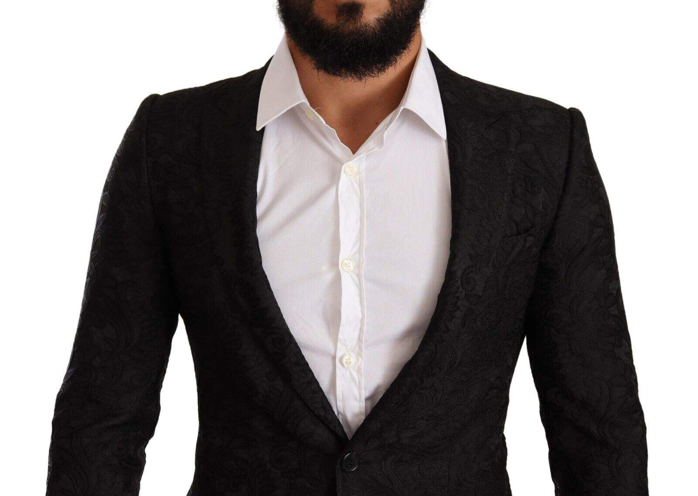 Dolce & Gabbana Black Brocade Two Button Suit MARTINI Jacket #men, Black, Dolce & Gabbana, feed-1, IT44 | XS, Jackets - Men - Clothing at SEYMAYKA