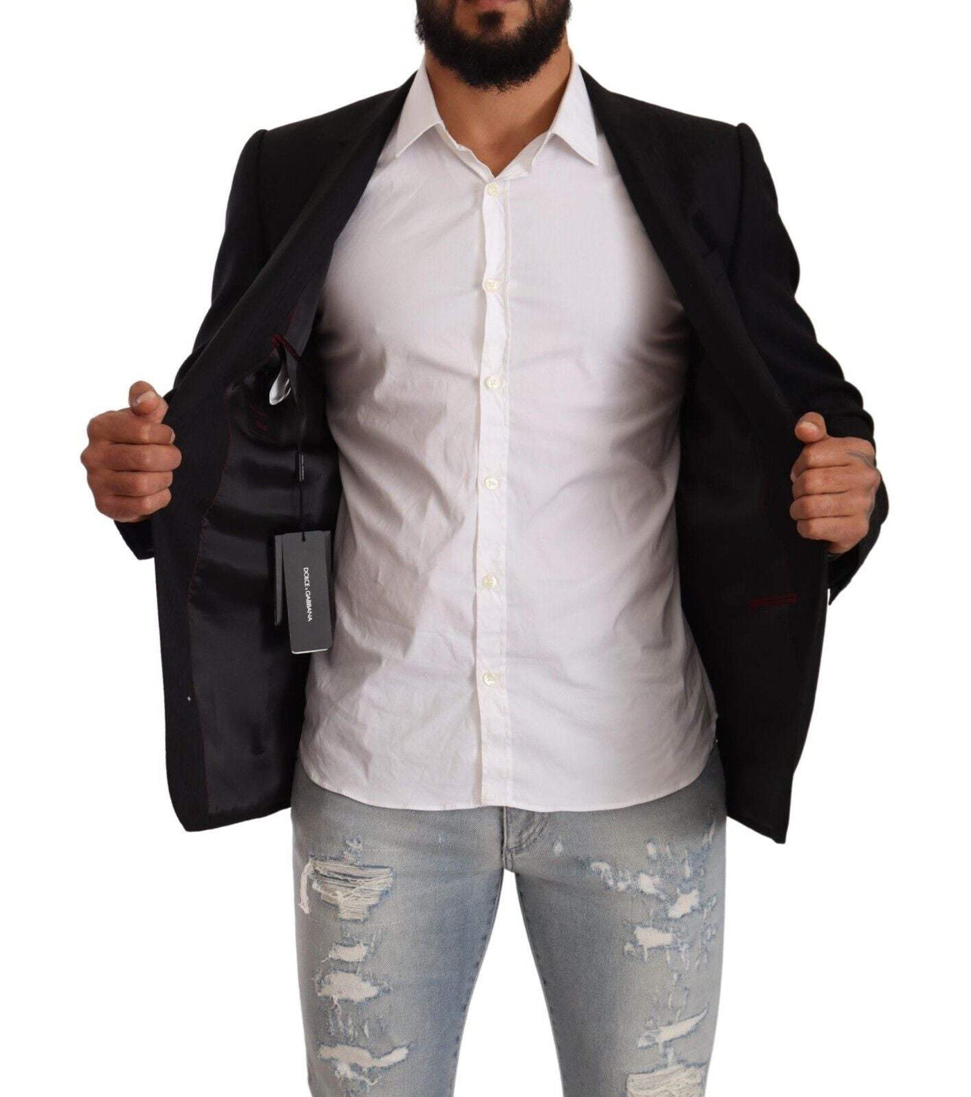 Dolce & Gabbana Black Wool Single Breasted Suit GOLD Jacket #men, Black, Dolce & Gabbana, feed-1, IT50 | L, Jackets - Men - Clothing at SEYMAYKA