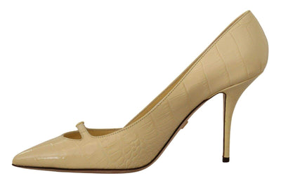 Dolce & Gabbana Yellow Exotic Leather Stiletto Heel Pumps Shoes Dolce & Gabbana, EU39/US8.5, feed-1, Pumps - Women - Shoes, Yellow at SEYMAYKA