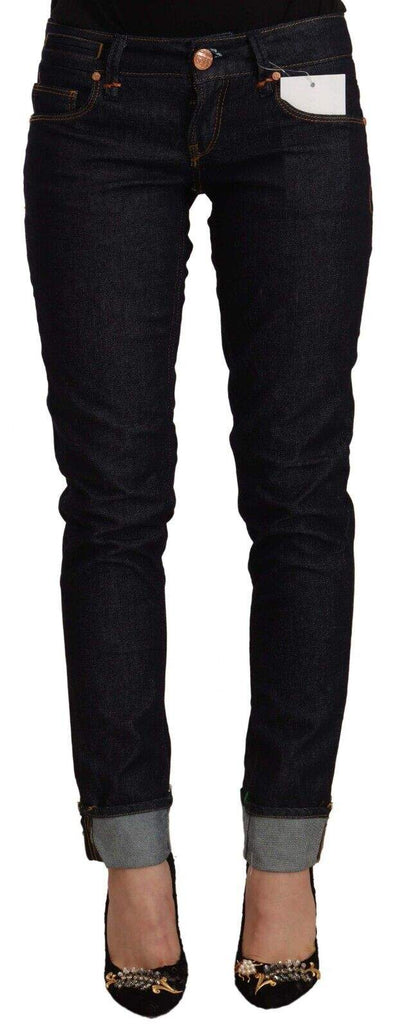 Acht Black Cotton Low Waist Slim Fit Denim Jeans Acht, Black, feed-1, Jeans & Pants - Women - Clothing, W26 at SEYMAYKA