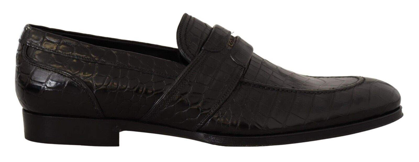 Dolce & Gabbana Black Crocodile Leather Slip On Moccasin Shoes #men, Black, Dolce & Gabbana, EU44/US11, feed-1, Loafers - Men - Shoes at SEYMAYKA