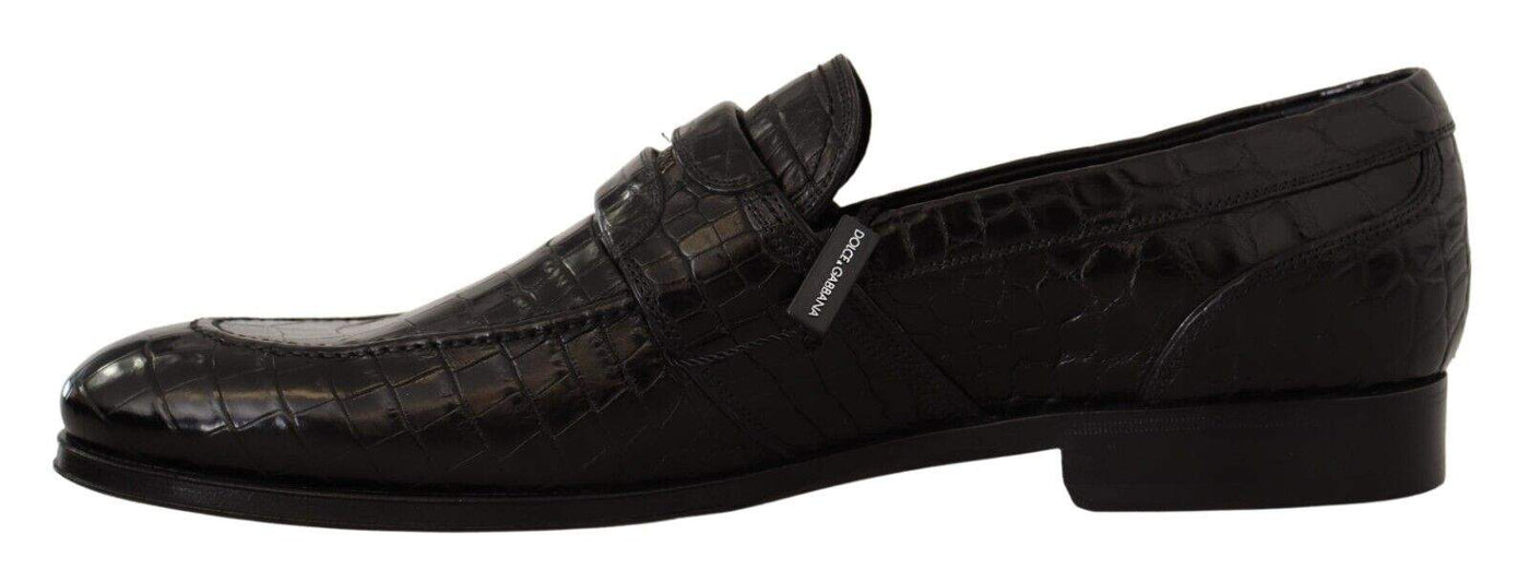 Dolce & Gabbana Black Crocodile Leather Slip On Moccasin Shoes #men, Black, Dolce & Gabbana, EU44/US11, feed-1, Loafers - Men - Shoes at SEYMAYKA