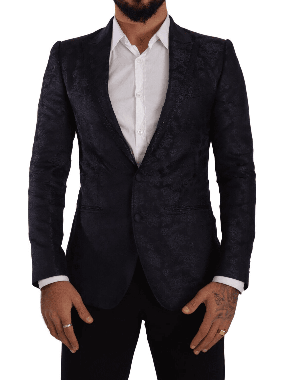 Dolce & Gabbana Blue Floral Jacquard Silk Coat MARTINI Blazer #men, Blazers - Men - Clothing, Blue, Dolce & Gabbana, feed-1, IT44 | XS at SEYMAYKA