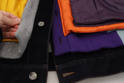 Dolce & Gabbana Multicolor Patchwork Denim Button Down Jacket