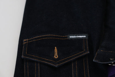 Dolce & Gabbana Multicolor Patchwork Denim Button Down Jacket