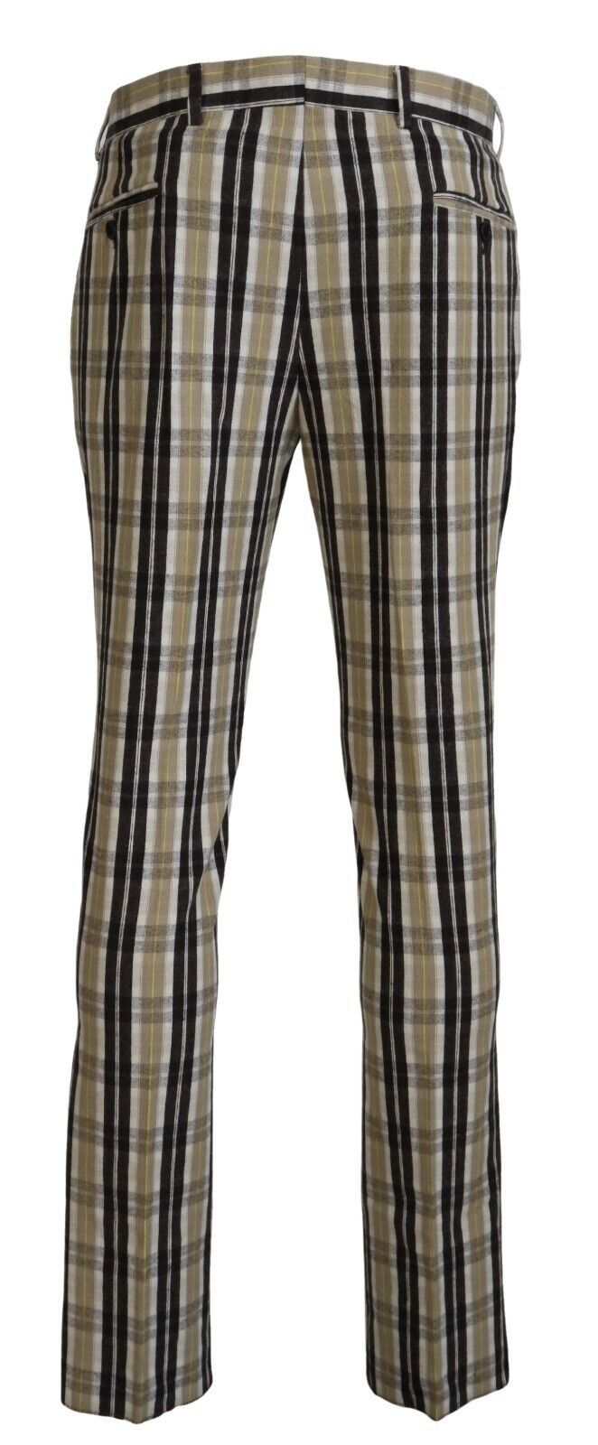 BENCIVENGA Multicolor Checkered Cotton Straight Fit  Pants