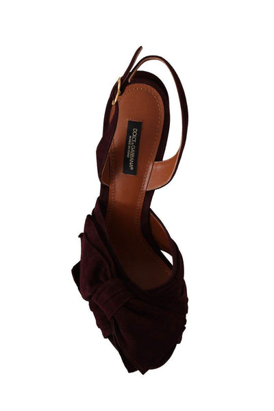 Dolce & Gabbana Dark Purple Suede Ankle Strap Sandals Shoes Dolce & Gabbana, EU39/US8.5, feed-1, Purple, Sandals - Women - Shoes at SEYMAYKA