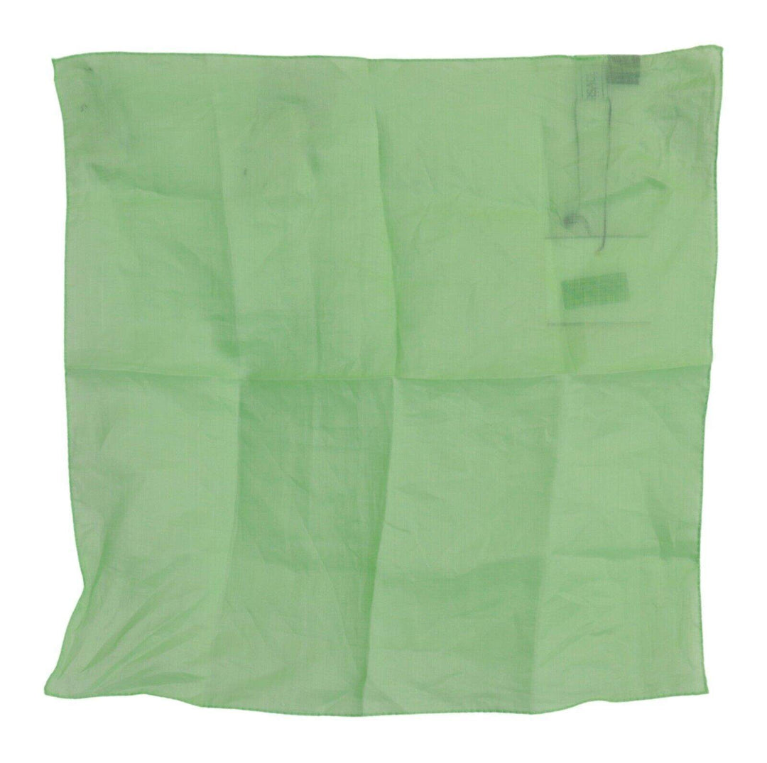 Versace Apple Green Linen Square Foulard Head Wrap Scarf feed-1, Green, Scarves - Women - Accessories, Versace at SEYMAYKA