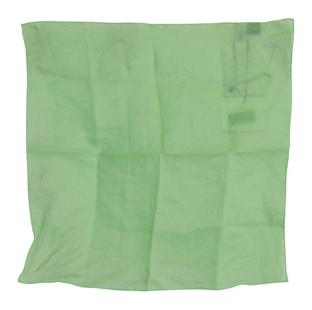Versace Apple Green Linen Square Foulard Head Wrap Scarf feed-1, Green, Scarves - Women - Accessories, Versace at SEYMAYKA