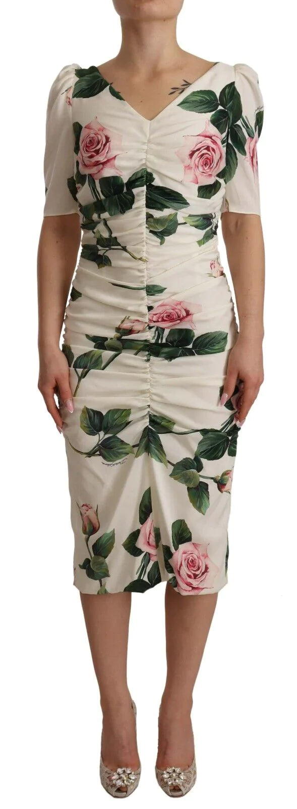 Dolce & Gabbana Stretch Silk Pleated Dress Dolce & Gabbana, Dresses - Women - Clothing, feed-1, IT36 | XS, IT38 | S, White at SEYMAYKA