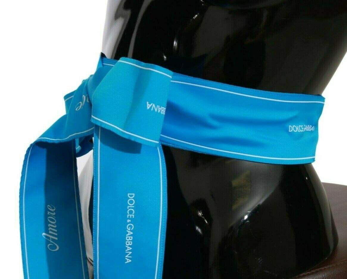 Dolce & Gabbana Blue Waist Ribbon Wide Bow Belt Belts - Women - Accessories, Blue, Dolce & Gabbana, feed-agegroup-adult, feed-color-Blue, feed-gender-female, IT36 | XS at SEYMAYKA
