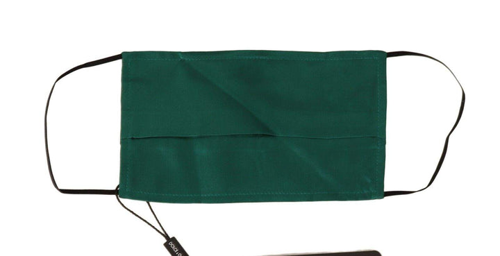Dolce & Gabbana Green Silk Pleated Elastic Ear Strap Face Mask Dolce & Gabbana, feed-1, Green, Other - Women - Accessories at SEYMAYKA