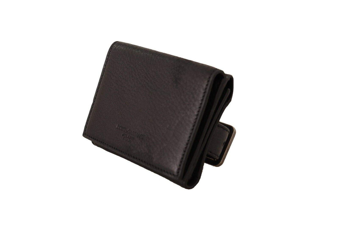 Dolce & Gabbana Black Leather Trifold Purse Belt Strap Multi Kit Wallet #men, Black, Dolce & Gabbana, feed-1, Wallets - Men - Bags at SEYMAYKA