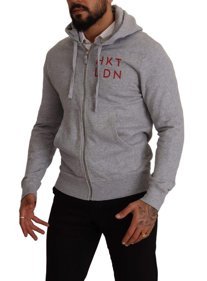 Hackett Gray Full Zip Hooded Cotton Sweatshirt Sweater #men, feed-1, Gray, Hackett, IT46 | S, Sweaters - Men - Clothing at SEYMAYKA