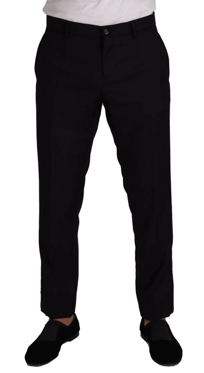 Dolce & Gabbana Black Wool DG LOGO Trouser Dress Pants #men, Black, Dolce & Gabbana, feed-1, IT50 | L, Jeans & Pants - Men - Clothing at SEYMAYKA