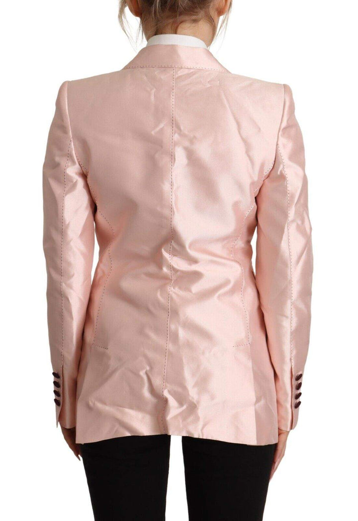 Dolce & Gabbana Pink Satin Long Sleeves Blazer Coat Jacket Dolce & Gabbana, feed-1, IT36 | XS, Jackets & Coats - Women - Clothing, Pink at SEYMAYKA