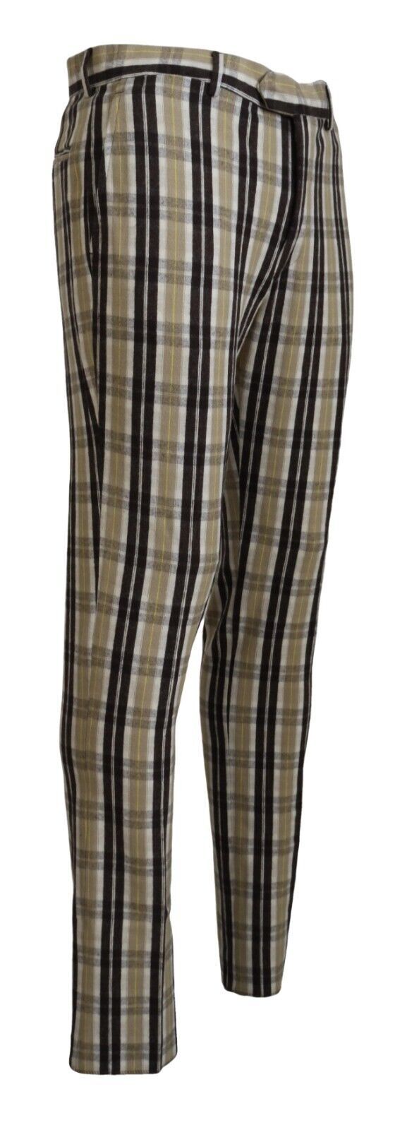 BENCIVENGA Multicolor Checkered Cotton Straight Fit  Pants