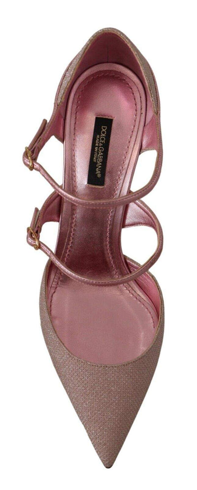 Dolce & Gabbana Pink Glittered Strappy Sandals Mary Jane Shoes Dolce & Gabbana, EU39/US8.5, feed-1, Pink, Sandals - Women - Shoes at SEYMAYKA