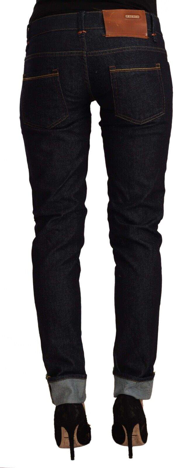 Acht Black Cotton Low Waist Slim Fit Denim Jeans Acht, Black, feed-1, Jeans & Pants - Women - Clothing, W26 at SEYMAYKA