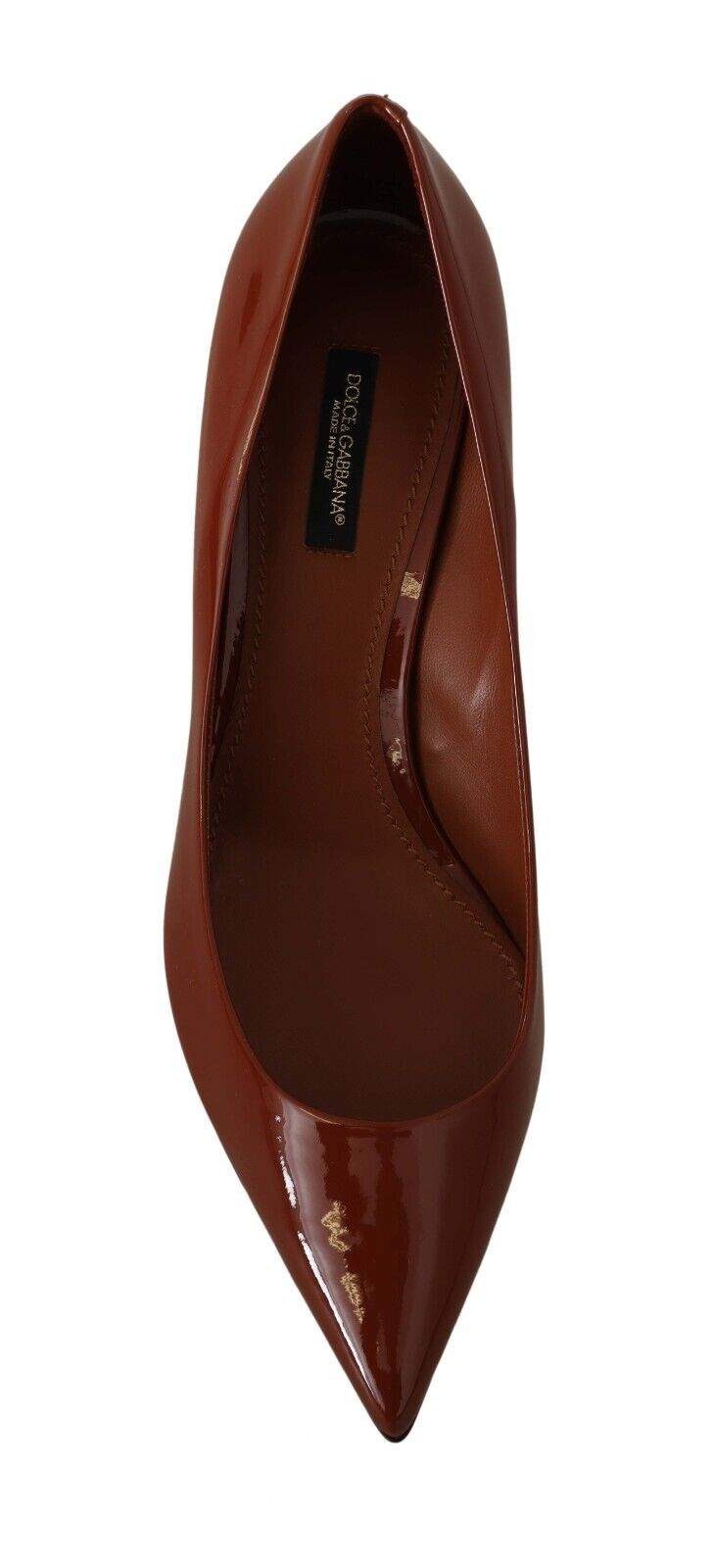 Dolce & Gabbana Brown Kitten Heels Pumps Patent Leather Brown, Dolce & Gabbana, EU39/US8.5, feed-1, Pumps - Women - Shoes at SEYMAYKA