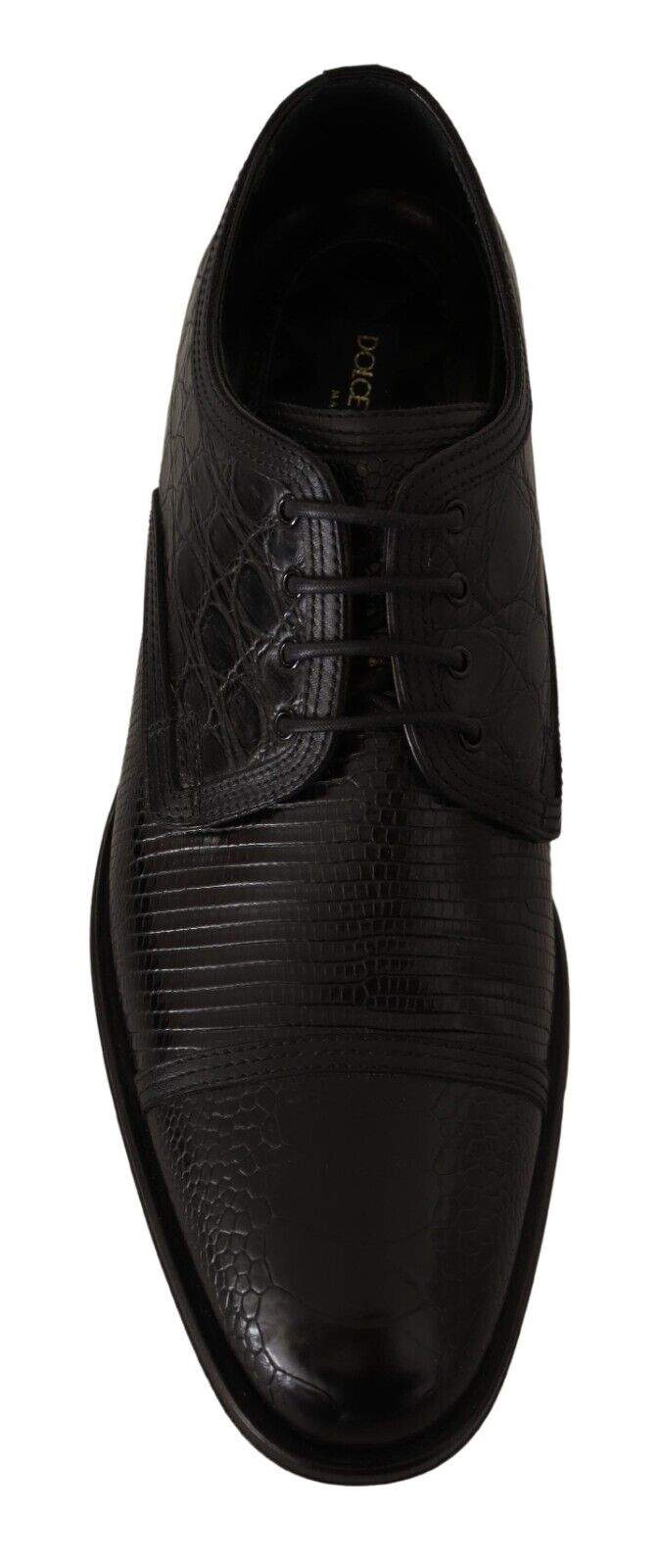Dolce & Gabbana Black Exotic Leather Lace Up Formal Derby Shoes #men, Black, Dolce & Gabbana, EU44/US11, feed-1, Formal - Men - Shoes at SEYMAYKA