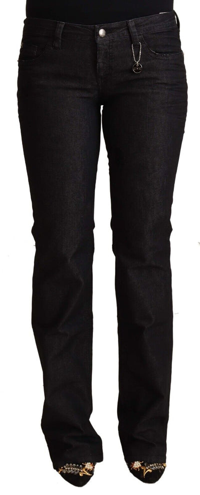 Costume National Black Cotton Low Waist Skinny Jeans