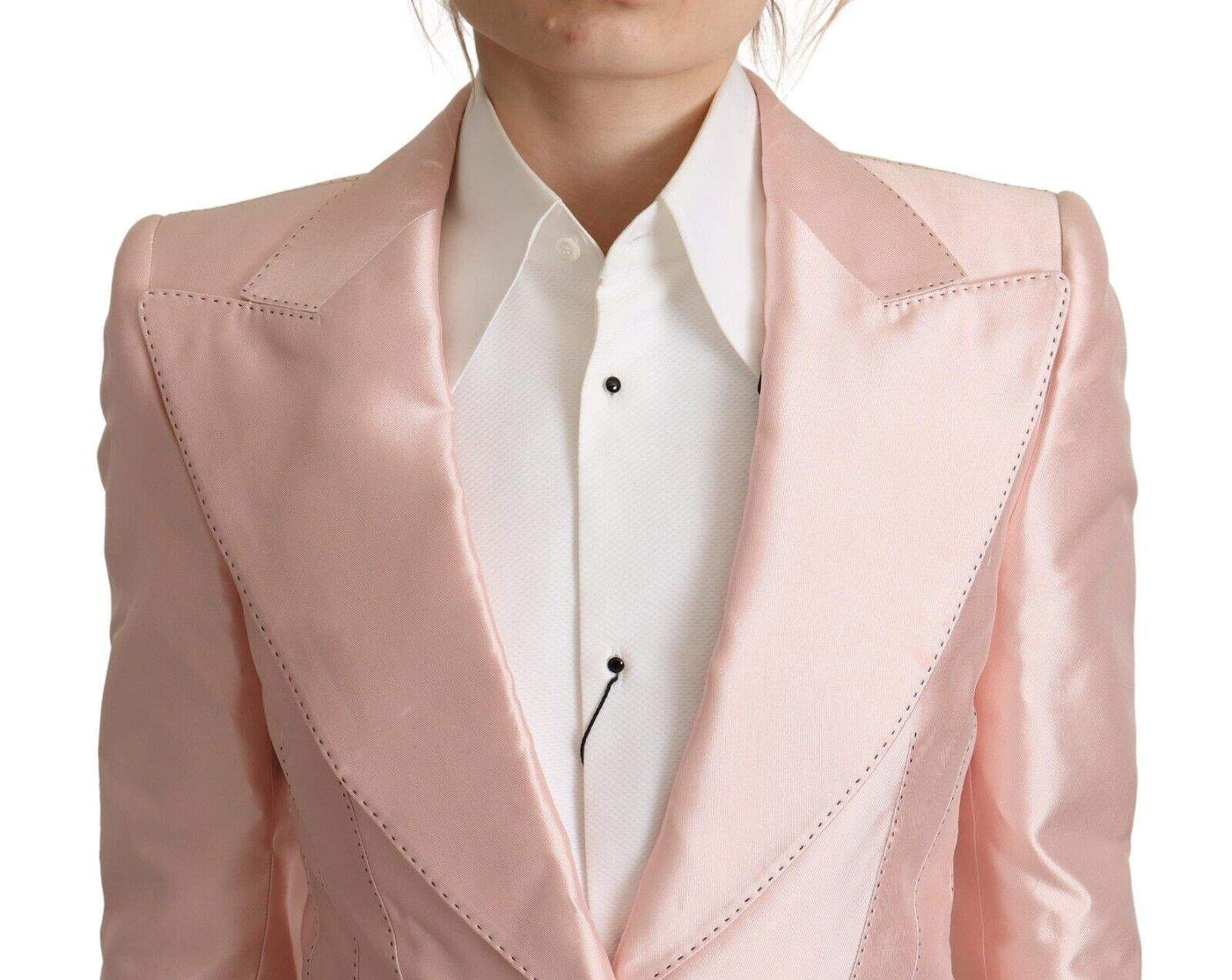 Dolce & Gabbana Pink Satin Long Sleeves Blazer Coat Jacket Dolce & Gabbana, feed-1, IT36 | XS, Jackets & Coats - Women - Clothing, Pink at SEYMAYKA