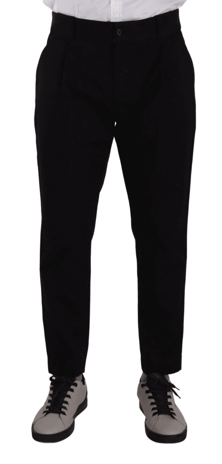 Dolce & Gabbana Black Cotton Stretch Chinos Trouser Jeans #men, Black, Dolce & Gabbana, feed-1, IT48 | M, Jeans & Pants - Men - Clothing at SEYMAYKA