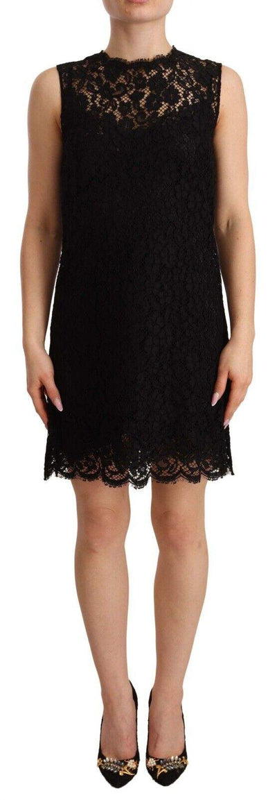 Dolce & Gabbana Black Floral Lace Sheath Sleeveless Mini Dress Black, Dolce & Gabbana, Dresses - Women - Clothing, feed-1, IT40|S at SEYMAYKA