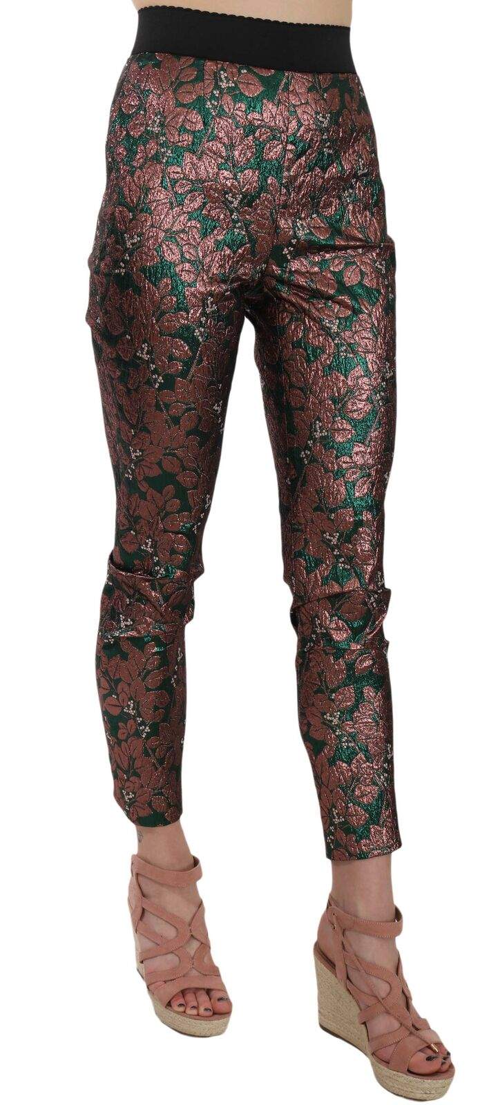 Dolce & Gabbana Multicolor Iridescent Brocade Jacquard Trousers Crop Pants #women, Dolce & Gabbana, feed-agegroup-adult, feed-color-multicolor, feed-gender-female, IT36 | XS, IT38|XS, IT40|S, Jeans & Pants - Women - Clothing, Multicolor, Women - New Arrivals at SEYMAYKA