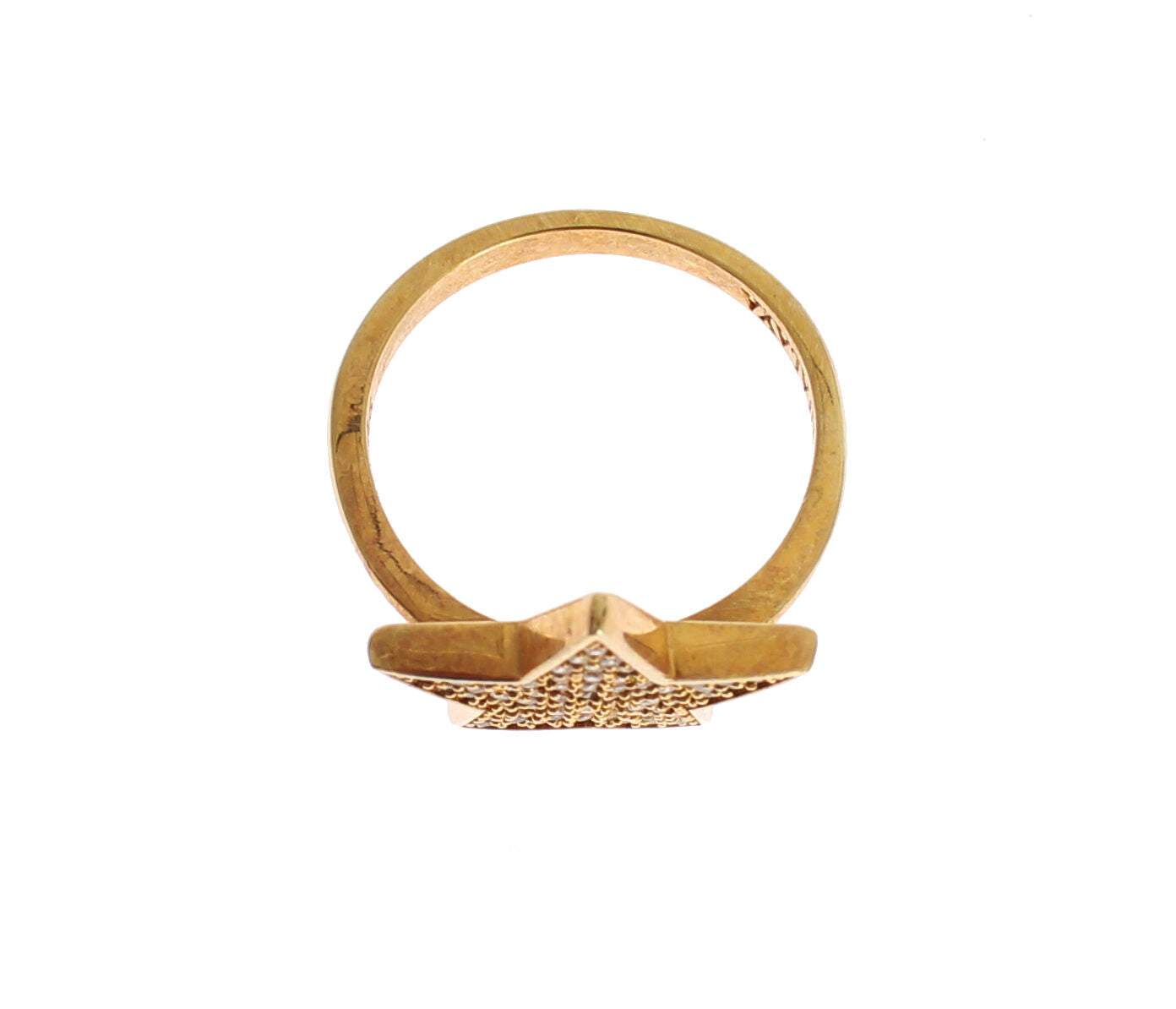 Nialaya Star Gold 925 Silver Womens Clear Ring #women, Accessories - New Arrivals, EU54 | US7, feed-agegroup-adult, feed-color-gold, feed-gender-female, Gold, Nialaya, Rings - Women - Jewelry at SEYMAYKA