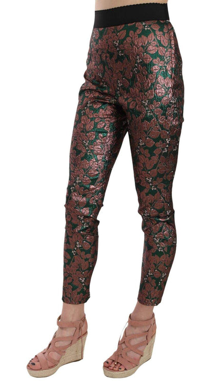 Dolce & Gabbana Multicolor Iridescent Brocade Jacquard Trousers Crop Pants #women, Dolce & Gabbana, feed-agegroup-adult, feed-color-multicolor, feed-gender-female, IT36 | XS, IT38|XS, IT40|S, Jeans & Pants - Women - Clothing, Multicolor, Women - New Arrivals at SEYMAYKA