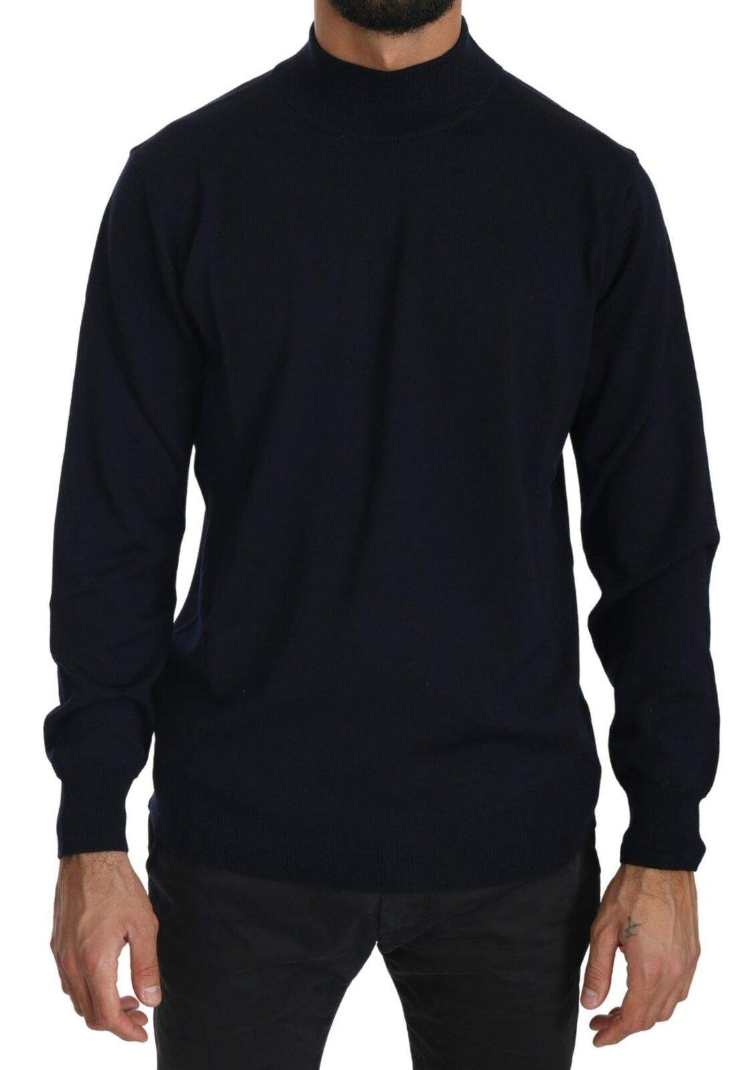 MILA SCHÖN Dark Blue Crewneck Pullover 100% Wool Sweater #men, Blue, feed-agegroup-adult, feed-color-Blue, feed-gender-male, IT50 | L, IT52 | XL, IT56 | XXL, Men - New Arrivals, MILA SCHÖN, Sweaters - Men - Clothing at SEYMAYKA