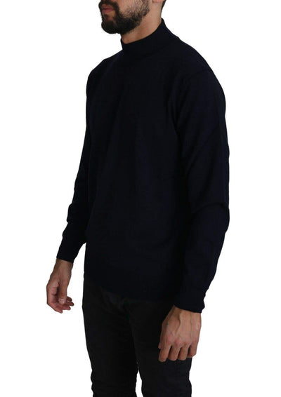 MILA SCHÖN Dark Blue Crewneck Pullover 100% Wool Sweater #men, Blue, feed-agegroup-adult, feed-color-Blue, feed-gender-male, IT50 | L, IT52 | XL, IT56 | XXL, Men - New Arrivals, MILA SCHÖN, Sweaters - Men - Clothing at SEYMAYKA