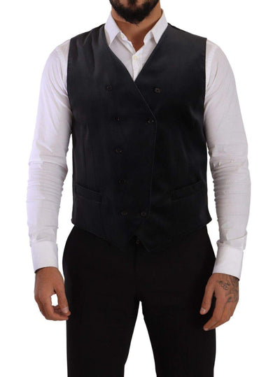 Dolce & Gabbana Gray Velvet Cotton Slim Fit Waistcoat Vest #men, Dolce & Gabbana, feed-1, Gray, IT50 | L, Vests - Men - Clothing at SEYMAYKA