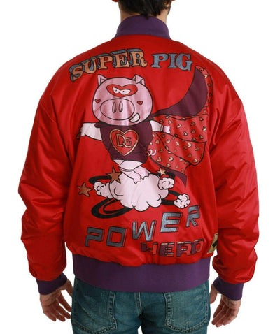 Dolce & Gabbana  Red YEAR OF THE PIG Bomber Jacket #men, Brand_Dolce & Gabbana, Catch, Dolce & Gabbana, feed-agegroup-adult, feed-color-red, feed-gender-male, feed-size-IT44 | XS, feed-size-IT46 | S, feed-size-IT48 | M, feed-size-IT50 | L, feed-size-IT52 | L, feed-size-IT58 | XXL, feed-size-IT60 | 3XL, Gender_Men, IT44 | XS, IT46 | S, IT48 | M, IT50 | L, IT52 | L, IT54 | XL, IT56 | XL, IT58 | XXL, IT60 | 3XL, Jackets - Men - Clothing, Kogan, Men - New Arrivals, Red at SEYMAYKA