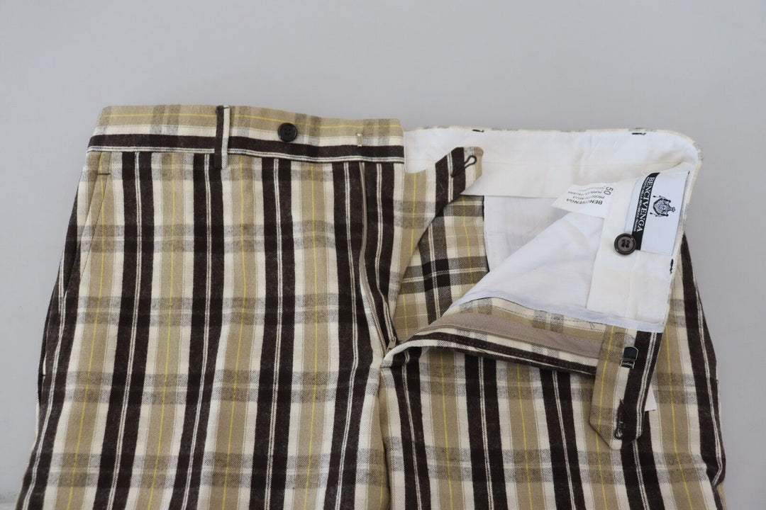 BENCIVENGA Multicolor Checkered Cotton Straight Fit  Pants
