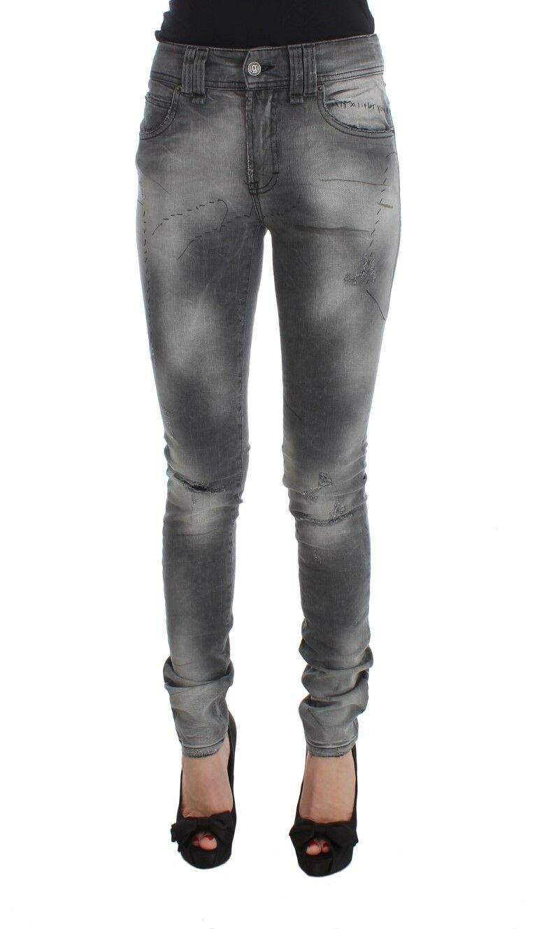 John Galliano Gray Wash Cotton Blend Slim Fit Denim Jeans Pants #women, feed-agegroup-adult, feed-color-gray, feed-gender-female, Gray, Jeans & Pants - Women - Clothing, John Galliano, W24, W25, W26, Women - New Arrivals at SEYMAYKA