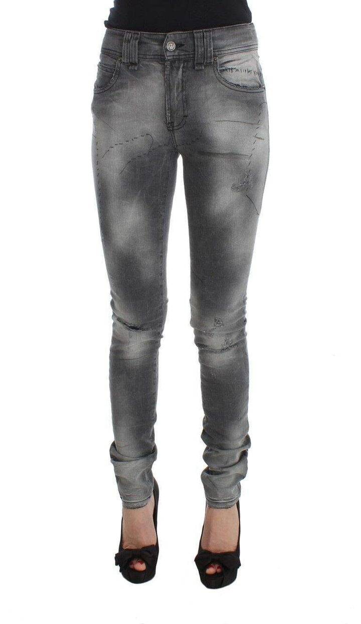 John Galliano Gray Wash Cotton Blend Slim Fit Denim Jeans Pants #women, feed-agegroup-adult, feed-color-gray, feed-gender-female, Gray, Jeans & Pants - Women - Clothing, John Galliano, W24, W25, W26, Women - New Arrivals at SEYMAYKA