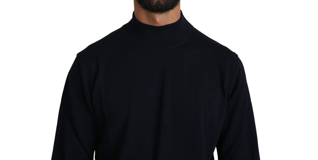 MILA SCHÖN Dark Blue Crewneck Pullover 100% Wool Sweater #men, Blue, feed-agegroup-adult, feed-color-Blue, feed-gender-male, IT50 | L, IT52 | XL, IT56 | XXL, Men - New Arrivals, MILA SCHÖN, Sweaters - Men - Clothing at SEYMAYKA