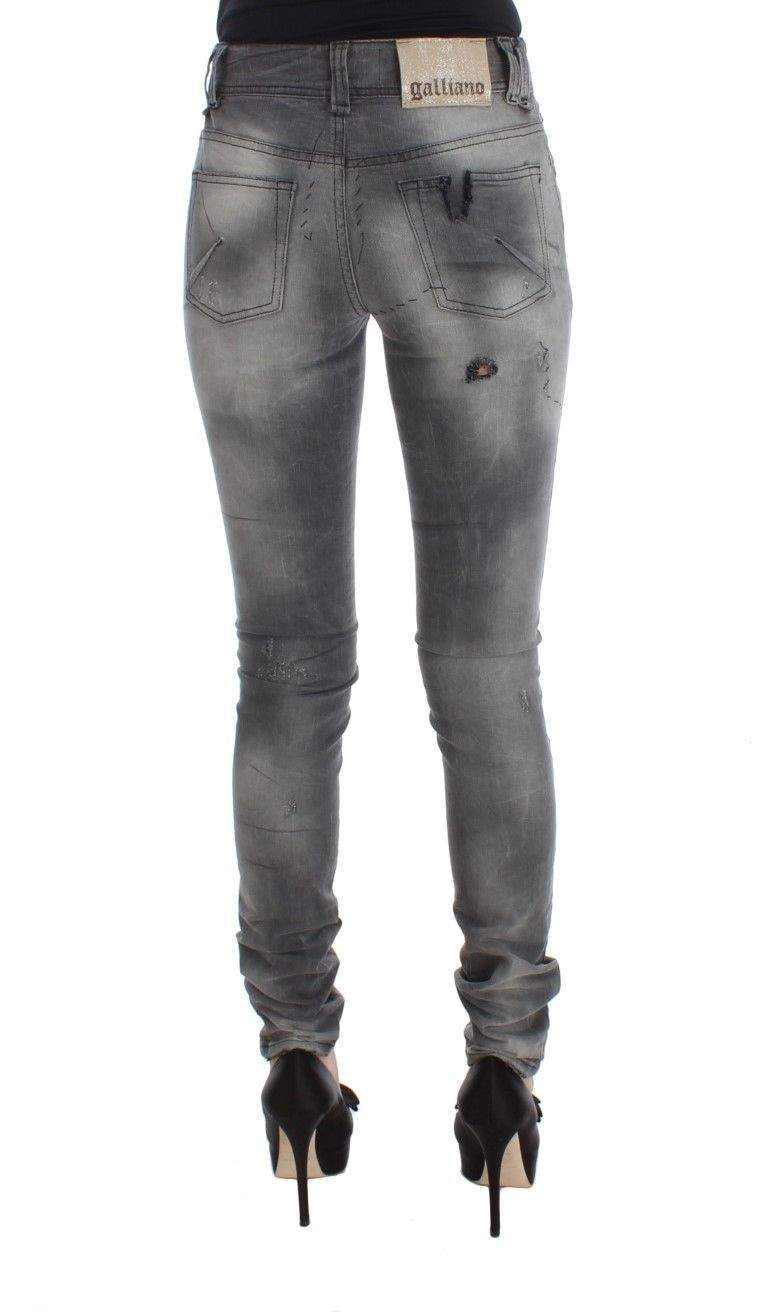 John Galliano Gray Wash Cotton Blend Slim Fit Denim Jeans Pants #women, feed-agegroup-adult, feed-color-gray, feed-gender-female, Gray, Jeans & Pants - Women - Clothing, John Galliano, W24, W25, W26, Women - New Arrivals at SEYMAYKA