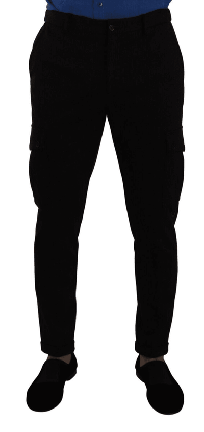 Dolce & Gabbana Black Viscose Skinny Cargo Trouser Pants #men, Black, Dolce & Gabbana, feed-1, IT48 | M, Jeans & Pants - Men - Clothing at SEYMAYKA
