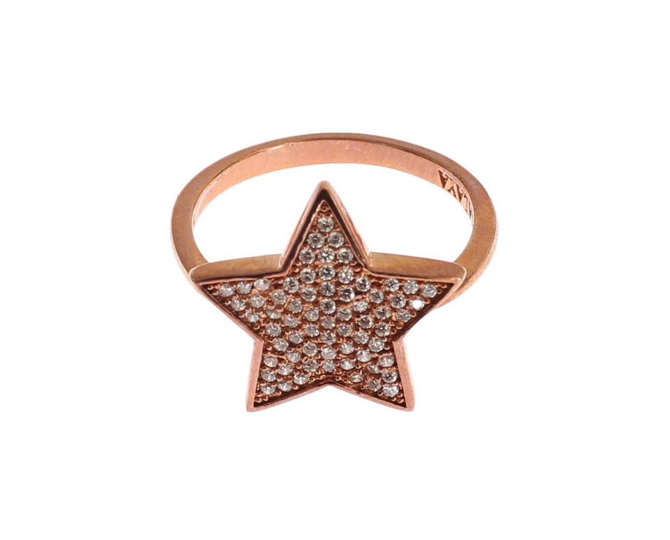 Nialaya Womens Clear CZ Star 925 Silver Ring #women, Accessories - New Arrivals, EU50 | US5, EU52 | US6, EU54 | US7, EU56 | US8, feed-agegroup-adult, feed-color-gold, feed-gender-female, Gold, Nialaya, Rings - Women - Jewelry at SEYMAYKA
