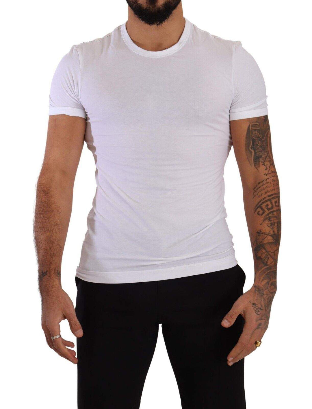 Dolce & Gabbana White Round Neck Cotton Stretch T-shirt Underwear #men, Dolce & Gabbana, feed-1, IT3 | XS, T-Shirts - Men - Clothing, Underwear - Men - Clothing, White at SEYMAYKA