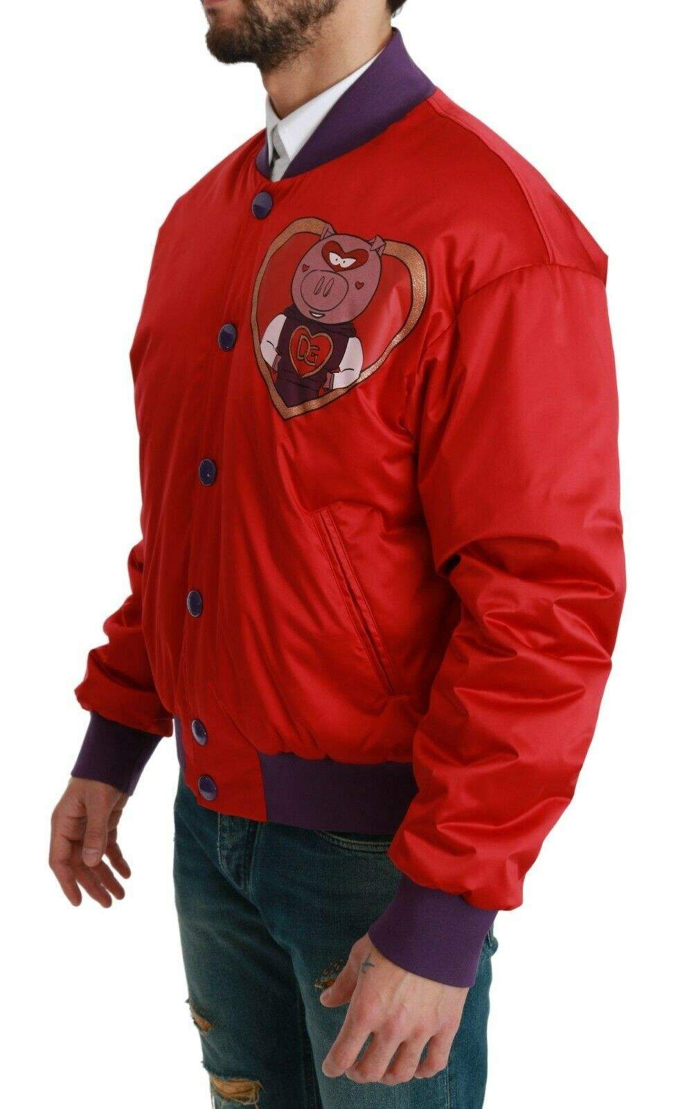 Dolce & Gabbana  Red YEAR OF THE PIG Bomber Jacket #men, Brand_Dolce & Gabbana, Catch, Dolce & Gabbana, feed-agegroup-adult, feed-color-red, feed-gender-male, feed-size-IT44 | XS, feed-size-IT46 | S, feed-size-IT48 | M, feed-size-IT50 | L, feed-size-IT52 | L, feed-size-IT58 | XXL, feed-size-IT60 | 3XL, Gender_Men, IT44 | XS, IT46 | S, IT48 | M, IT50 | L, IT52 | L, IT54 | XL, IT56 | XL, IT58 | XXL, IT60 | 3XL, Jackets - Men - Clothing, Kogan, Men - New Arrivals, Red at SEYMAYKA