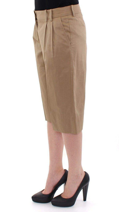 Dolce & Gabbana Beige Solid Cotton Shorts Pants #women, Beige, Dolce & Gabbana, feed-agegroup-adult, feed-color-beige, feed-gender-female, IT38|XS, IT40|S, Shorts - Women - Clothing, Women - New Arrivals at SEYMAYKA