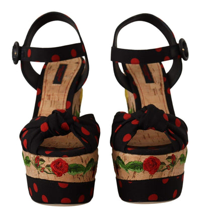 Dolce & Gabbana Multicolor Platform Wedges Sandals Charmeuse Dolce & Gabbana, EU37/US6.5, feed-1, Multicolor, Platforms & Wedges - Women - Shoes at SEYMAYKA