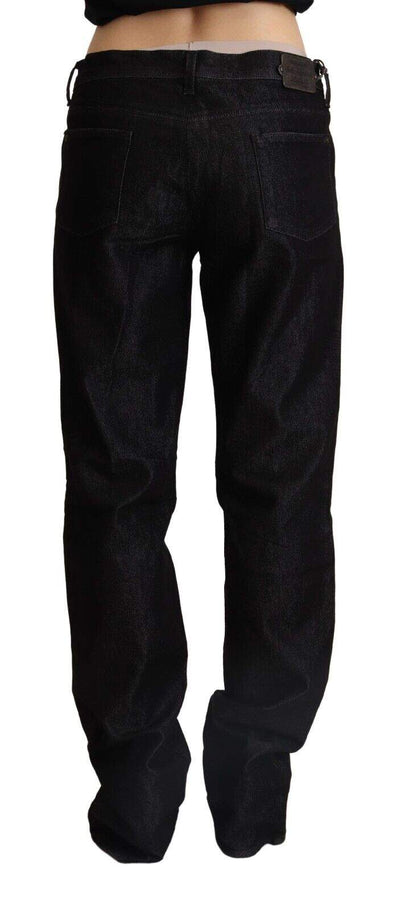 Ermanno Scervino Black Low Waist Cotton Denim Straight Jeans Black, Ermanno Scervino, feed-1, Jeans & Pants - Women - Clothing, W31, W32 at SEYMAYKA